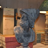 Buste van Menelaos in zinc 19e eeuw Buste van Menelaos in zinc 19e eeuw