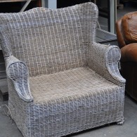 Oude rotan love seat