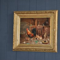 Schilderij op eiken paneel getekend Ed. Quitton, 19de eeuw Schilderij op eiken paneel getekend Ed. Quitton, 19de eeuw